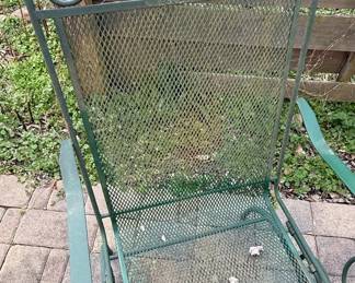 Vintage Green Metal Mesh Patio Dining Set second image