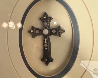 Framed Inspirational Art with Lighthouse and Cross second image