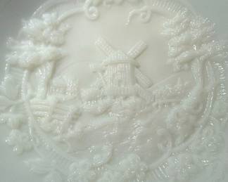 Imperial Glass Windmill Pattern Milk Glass Bowl second image