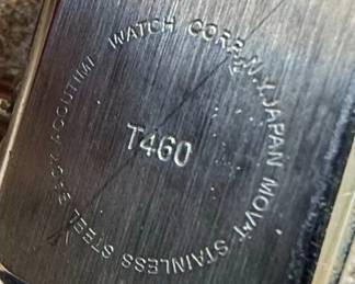 Womens Quartz Watch with Black Leather Cuff Band third image