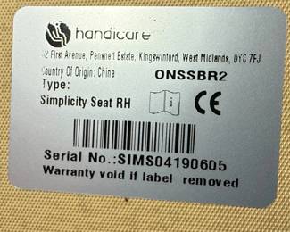 Handicare Simplicity Seat RH Stairlift