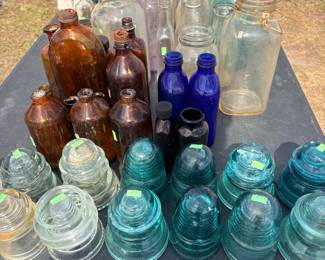 Old bottles and insulators