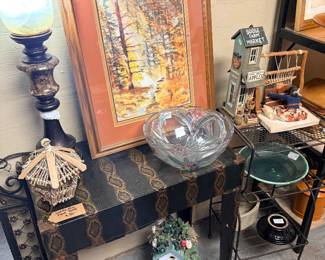 Metal Table, Home decor, Mikasa Bowls, Painting