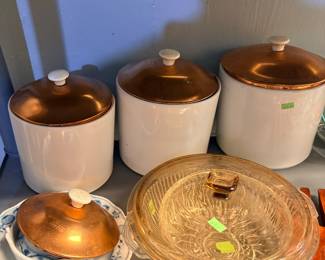 Copper lid Canister set