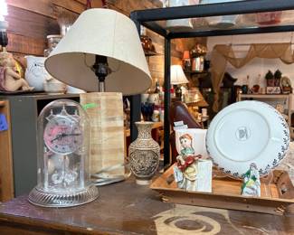 Anniversary Clock, Lamps, Girl Figurines Japan