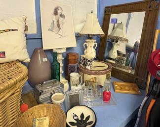 Metal Mirror, Hat box, Vases, Vanity Items