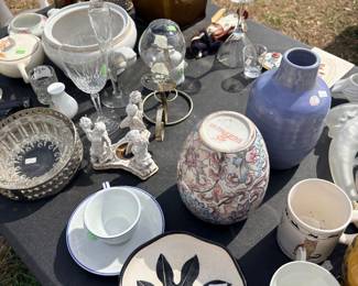 Variety of glassware and pottery