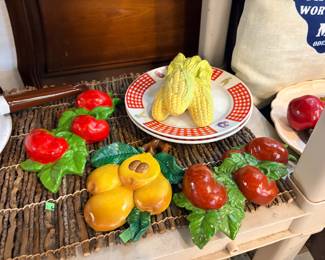 Chalkware Wall fruit plaques