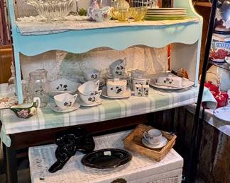 Blue Bench, Wicker Trunk