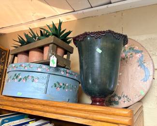 Painted Cheese Boxes, Metal Urn