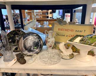 Cat Plates, Glass Basket, Crystal Dish