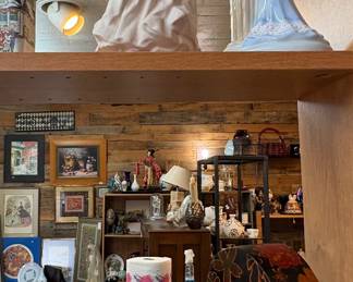 Lady Figures, Crystal Waterford Clock, Crystal Paperweight, Lacquer Box