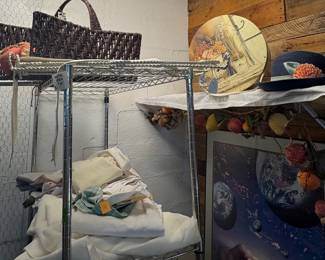 Variety of linens, doilies, runners, lace, trim