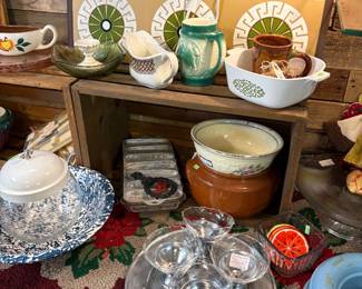Apple Jar, Serbert Glasses, Corn Pans, Casserole Dishes