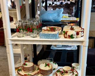 Franciscan Apple Drink Glasses, Apple Plates, Apple Serving bowl