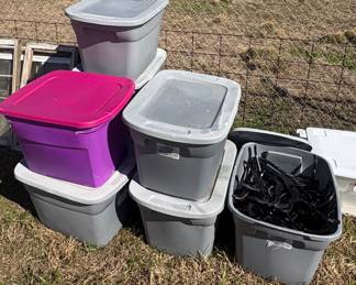Bins of hangers now 3.00 a tub