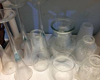 Globes and votives, Tall Champagne Glasses