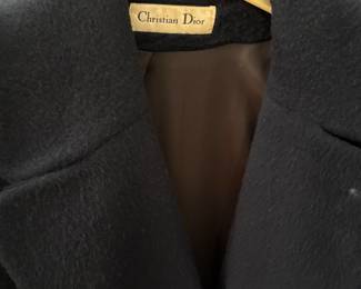 Navy military style Dior women’s wool coat