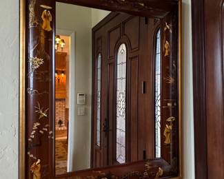 Vintage LaBarge Chinoiserie Lacquer Mirror