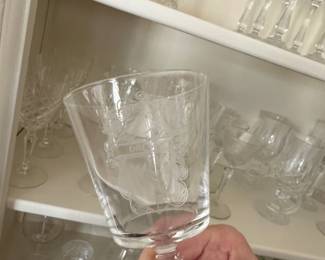 Engraved Crystal Goblet with Coat of Arms and DRU second image