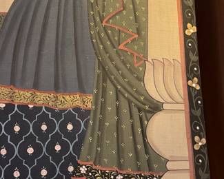 Indian Miniature Painting of a Royal Couple on a Swing second image