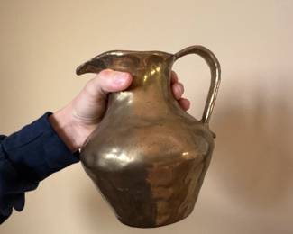 Vintage Hand Hammered Brass Pitcher
