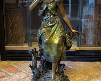 Bronze Sculpture of a Young Woman by Auguste Moreau, Chant de lalouette Song of the Lark after Hippolyte Franois Moreau third image