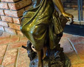 Bronze Sculpture of a Young Woman by Auguste Moreau, Chant de lalouette Song of the Lark after Hippolyte Franois Moreau fourth image