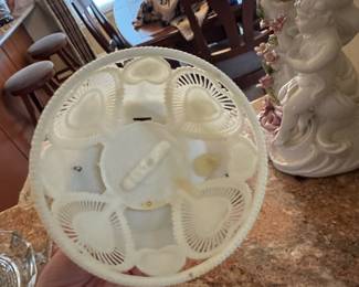 Vintage Porcelain Bride and Groom Wedding Cake Topper with Lace and Flowers second image