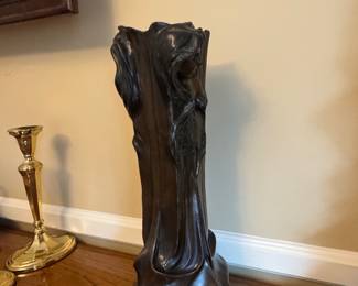Art Nouveau Bronze Vase with Female Figure by Francesco Flora second image