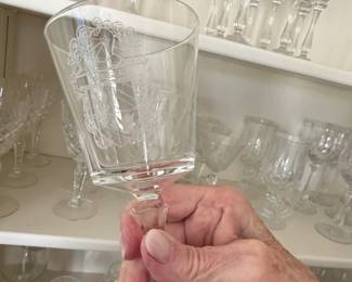 Engraved Crystal Goblet with Coat of Arms and DRU