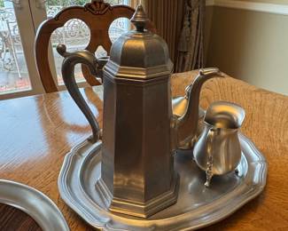 Gorham Octette Pewter Coffee or Tea Service Set with Tray fourth image