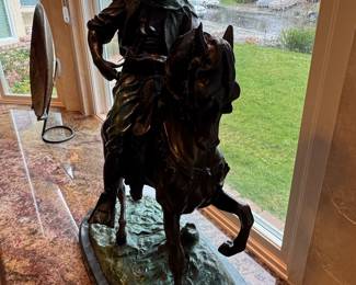 Bronze Sculpture of an Arab Warrior on Horseback, After Alfred Barye fourth image