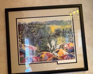 LeRoy Neiman Arnie in the Rain Signed Golf Print