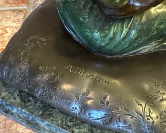 Bronze Sculpture of a Young Girl by A. Moreau