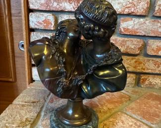 Bronze Bust Le Baiser Donn after JeanAntoine Houdon