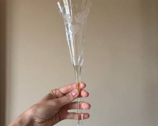 Colony Crystal Forever Champagne Flutes with Doves and Heart