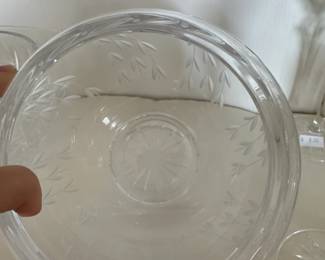 Etched Crystal Rose Bowl second image