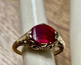 Ruby red and 14k