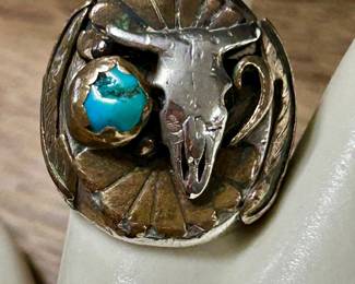 Native American signed sterling ring