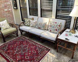 Pretzel arm mid century bamboo rattan furniture 