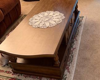 Vintage Ethan Allen Coffee Table with Storage Drawers