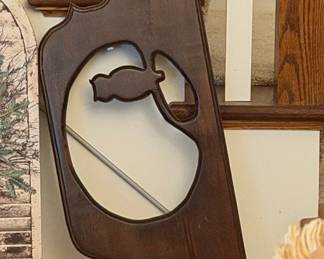 Ornate Wooden Wall Plaque with Cutout