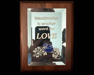 Glass Plaque "Grandmother is another word for LOVE"