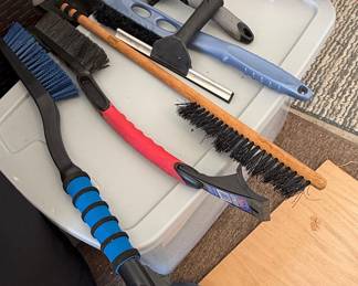 Assorted Snow Brushes and Ice Scrapers