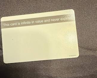 Gift Card with 'Infinite Value' Statement