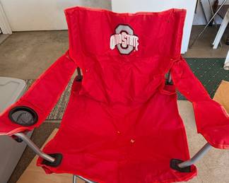 Ohio State Buckeyes Red Quad Camp Chair With Logo Carrying Bag