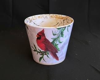 Cardinal and Holly Pot Cover