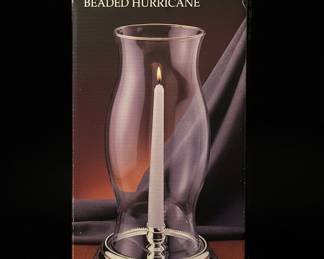 Silver Plated Beaded Hurricane Candle Holder