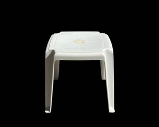 White Plastic Sunburst Side Tables (Set of 2)